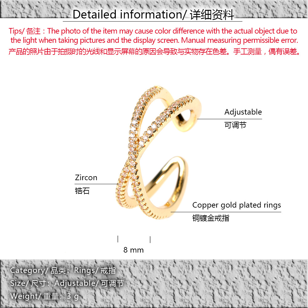 Nuevo Anillo De Cruz De Diamantes De Lujo Ligero Apm display picture 1