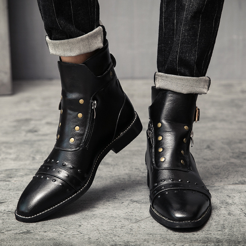 Bottes formelles pour hommes en cuir sans effort, bottes confortables et élégantes à la mode_voghion.com