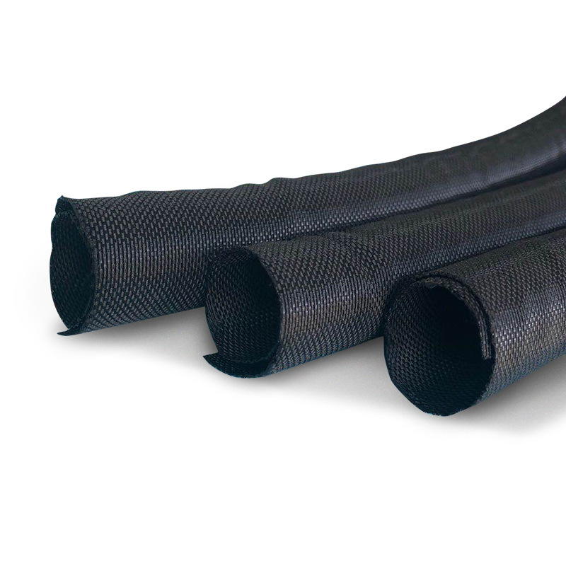 新能源汽车线束开口自卷式纺织套管阻燃耐磨电脑电源线束集线管