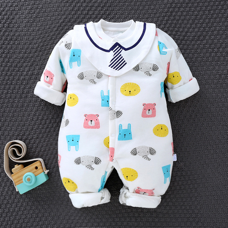 Baby jumpsuit autumn and winter warm bab...