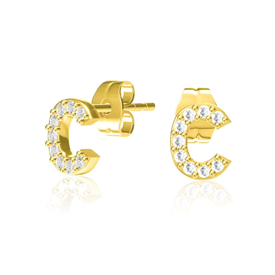 Hot-selling New Letter 26 English Copper Letters Zircon Earring For Women display picture 24