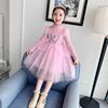 Small princess costume, dress, knitted girl's skirt, “Frozen”, autumn, tulle, western style, tutu skirt