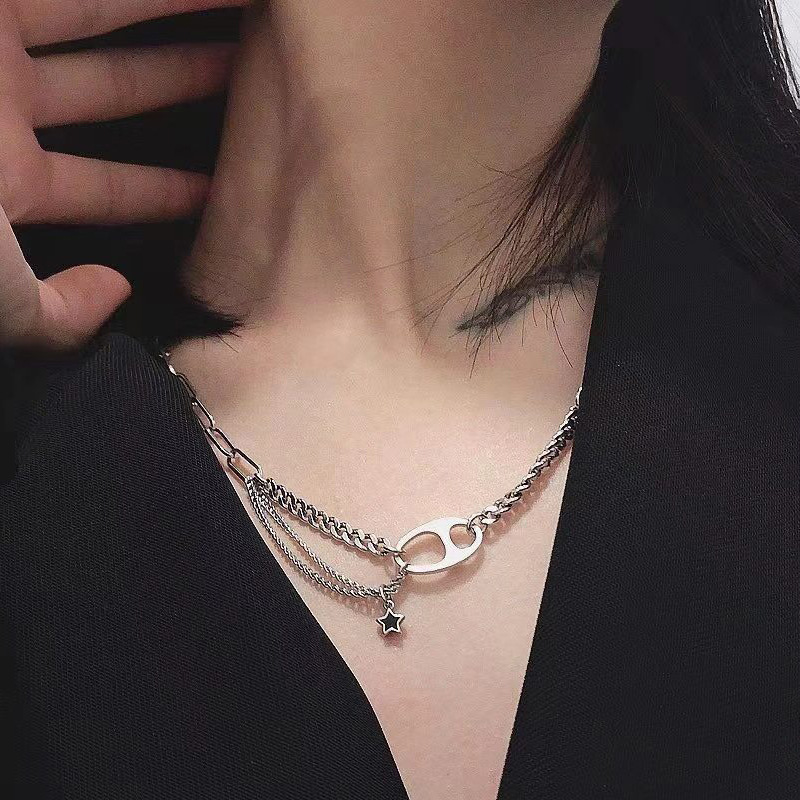 Korea Necklace Stars Retro Old Necklace Clavicle Chain Wholesale Nihaojewelry display picture 6