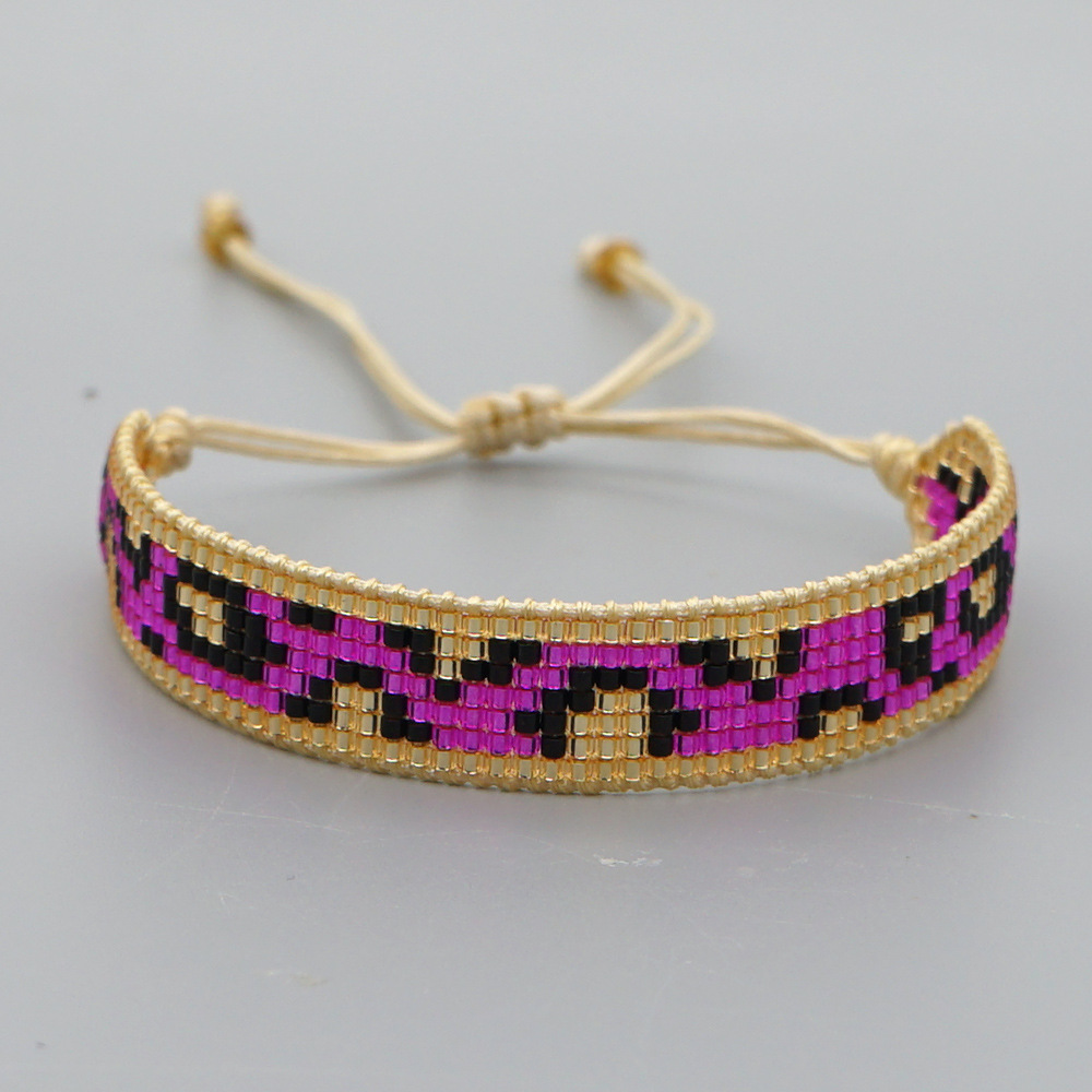Simple Retro Ethnic Style Multicolor Leopard Pattern Wide Bracelet display picture 5