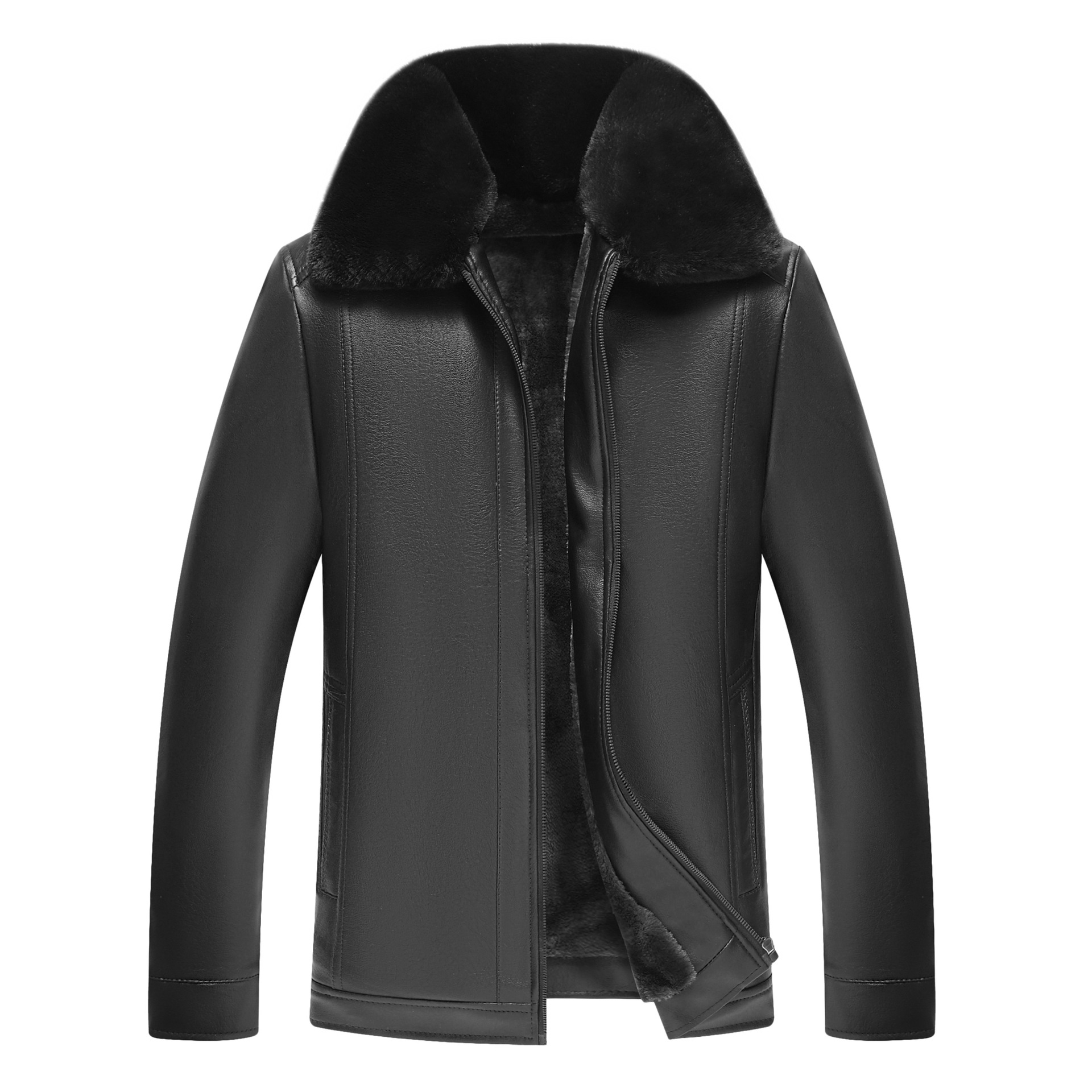 2020 new pattern man Removable Fur collar leather jacket Stall Source of goods Middle and old age men's wear leather clothing