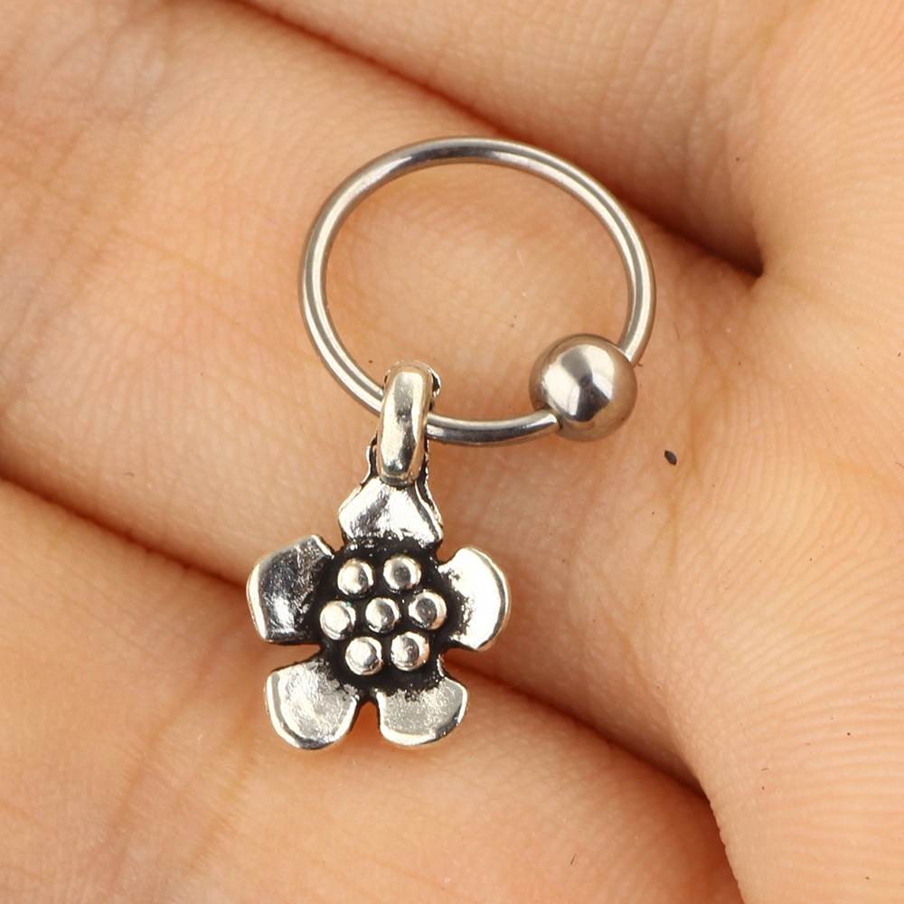 Gold Toad Flower Ear Bone Stud Stainless Steel Body Piercing Jewelry detail image 16