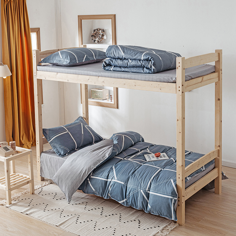 特价单人学生宿舍纯棉三件套男女全棉印花上下铺被套床单一件代发|ms