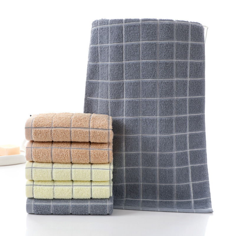 Factory wholesale cotton towel Plaid jacquard towel home adult face wash supermarket company welfare gift towel Factory wholesale cotton towel Plaid jacquard towel home adult face wash supermarket company welfare gift towel