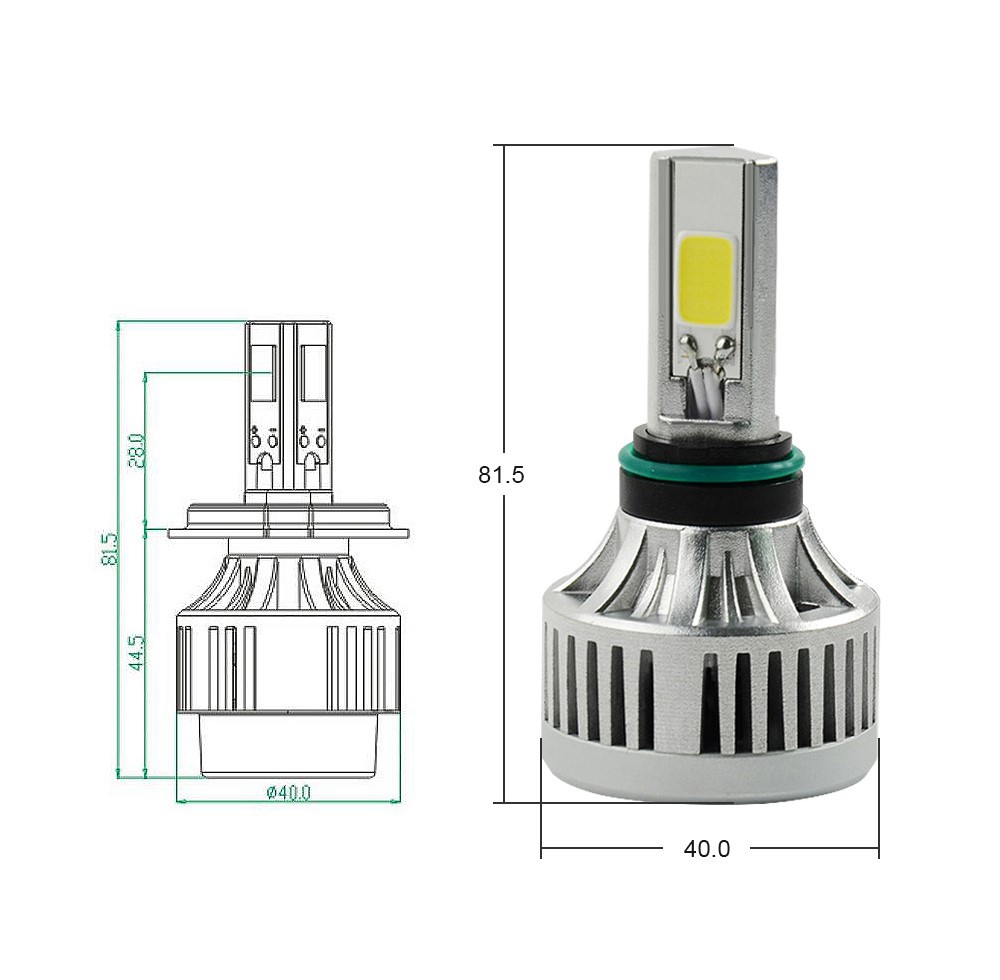 Motorcycle headlight 3-sided LED headlight three-claw H4 built-in modified electric vehicle 32w far and near integrated HS1