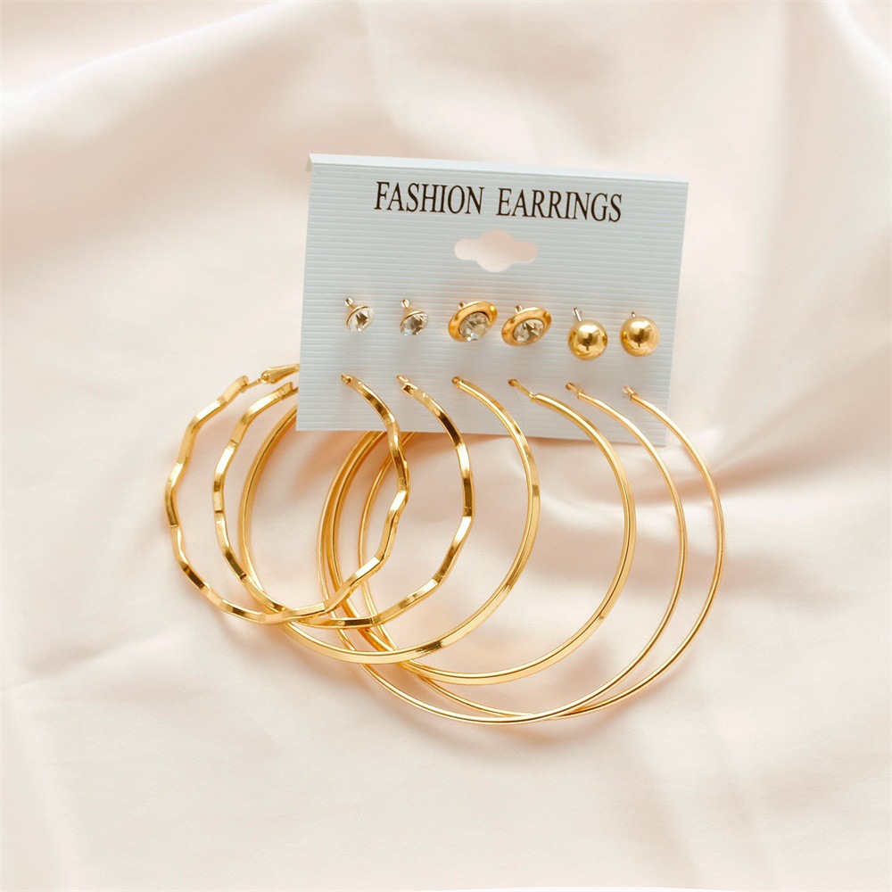 Hot Sale Creative 6 Pairs Of Big Circle Simple Earrings Set Wholesale display picture 5