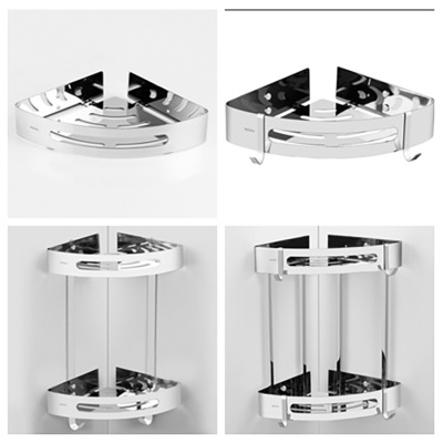 免打孔304不锈钢三角篮洗手间厕所收纳浴室挂件角架卫生间置物架