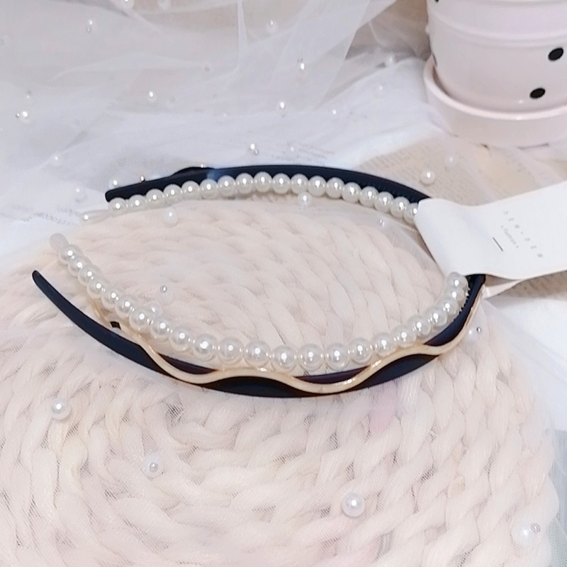 Three-piece Headband South Korea Simple Exquisite Pearl Head Buckle Korean Wave Hair Hoop Wholesale Nihaojewelry display picture 2