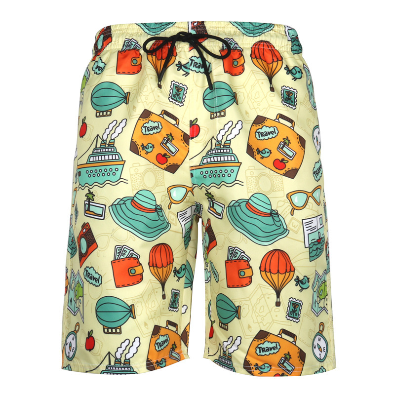2022新款男式速干沙滩裤跨境热卖休闲短裤3D印花大码运动裤