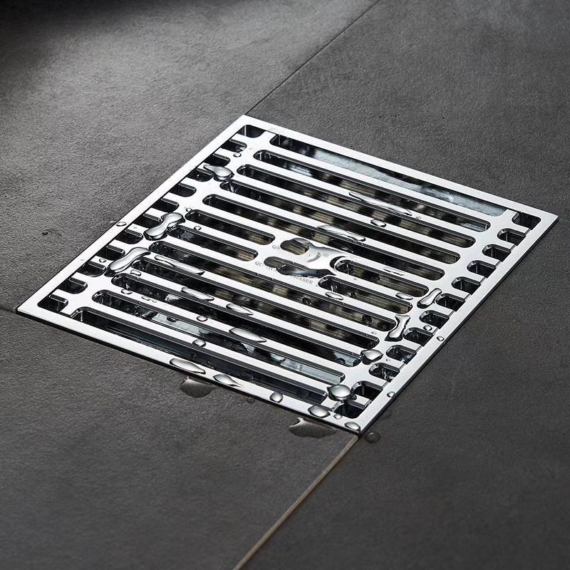 Cobre ingenio fabricación cuadrado desodorante fila rápida núcleo de plástico Desagüe de piso de cobre gran desplazamiento cuadrado desagüe de piso viejo fabricante