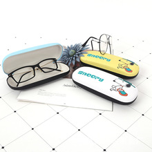 厂家直供 高档喷绘铁盒 时尚弹簧开合眼镜盒 定制款