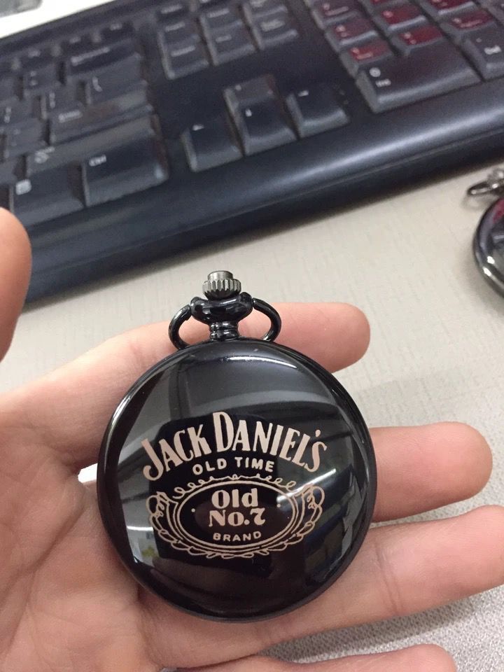 跨境挂表 银色大怀表JACK DANIEL OLD TIME时尚石英怀表 挂表