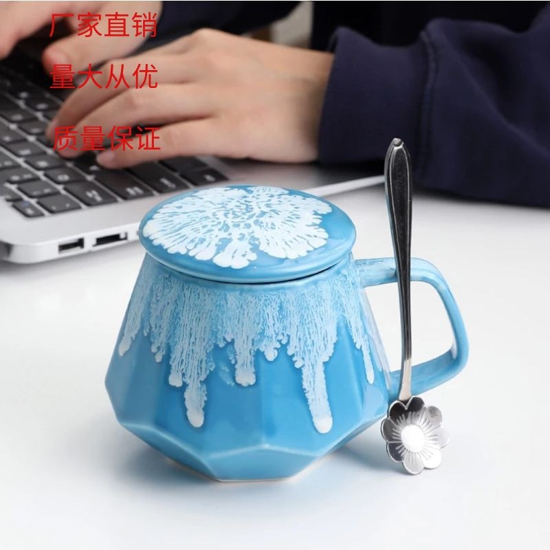 Manufactor Direct selling Kiln transformation originality ceramics Mug Breakfast Cup Mug personality Ceramic cup Water cup Trend teacup