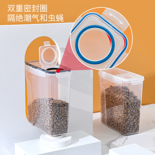 Pet Supplies Cross-border New Pet Food Bucket Sealed Bucket Pet Food Storage Bucket Dual Sealing Moisture Proof Pet Snack Can