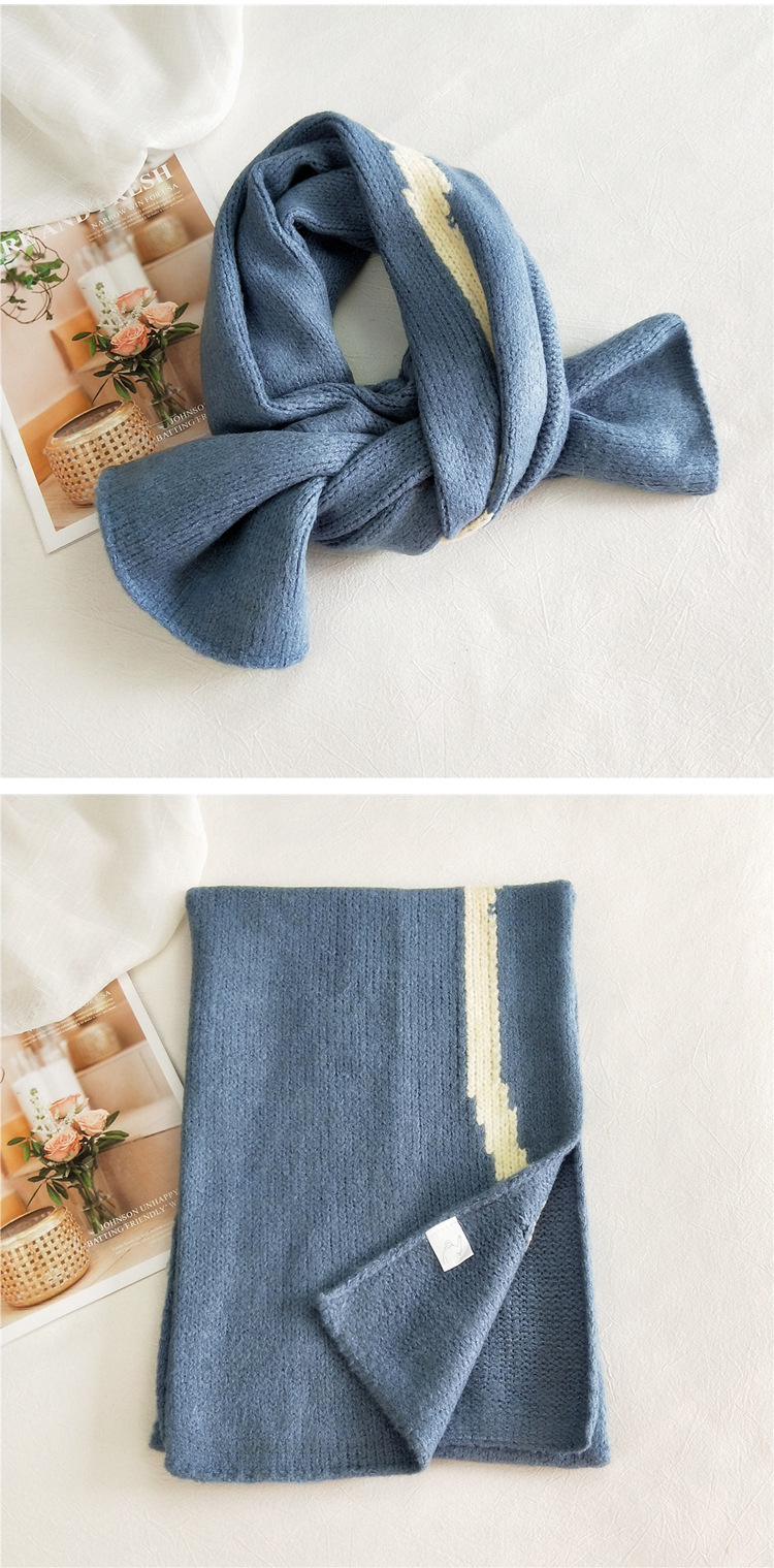 Korean New Knitted Woolen Warmth Scarf display picture 2