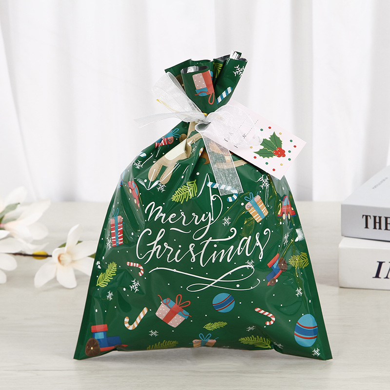 En stock corbata cuerda Navidad caramelo bolsa alce Santa Claus Correa cordón bolsa caramelo bolsa de regalo personalización image 13