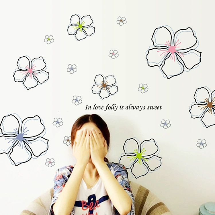 Цельная доставка AY7224 Цветущий цветок гостевая спальня гостиная прикроватная декоративная стена ПВХ материал