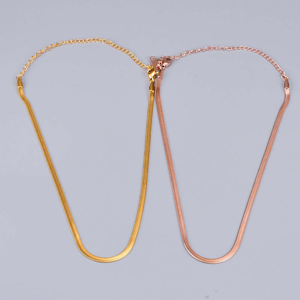 Wholesale Jewelry Simple Snake Chain Titanium Steel Necklace Nihaojewelry display picture 4