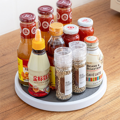 Multifunctional rotating kitchen condiment bottle fruit plate storage rack double layer storage rack direct sale