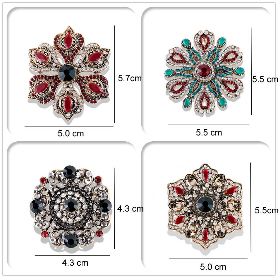 Moda Flor Aleación Enchapado Embutido Piedras Preciosas Artificiales Mujeres Broches display picture 1