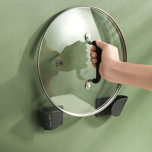 Hole-free kitchen pot lid rack wall-mounted household multi-functional pot lid rack wall-mounted storage