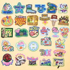 Embroidered cartoon animal and plant fabric patches for clothing accessories, embroidered badges, shoe and hat decorations, letter badges, and patch patches