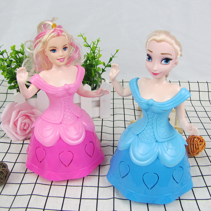 Nueva eléctrico universal lindo princesa giratoria luz música noche mercado puesto Venta caliente al por mayor juguetes educativos para niños