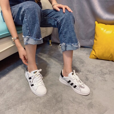 Shell head classic White shoes Jurchen 2020 summer new pattern Versatile Flat bottom leisure time gym shoes ventilation skate shoes