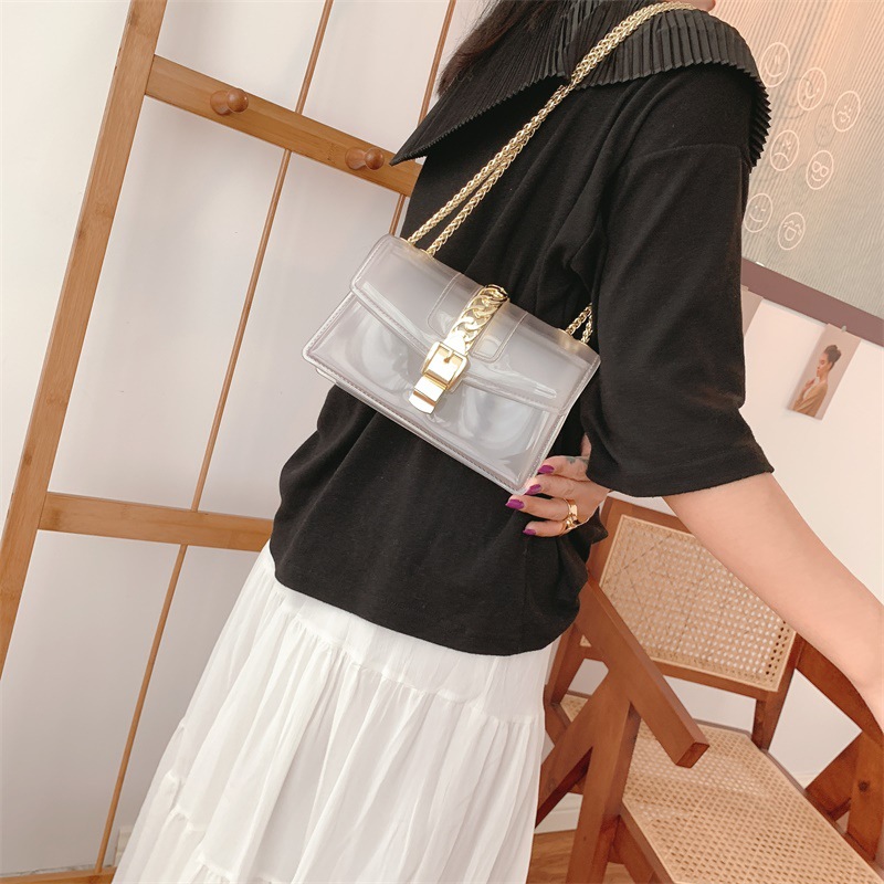 Summer 2025 new gradient jelly bag, fashionable color-blocking chain bag, crossbody single-shoulder bag, ladies' small bag undefined