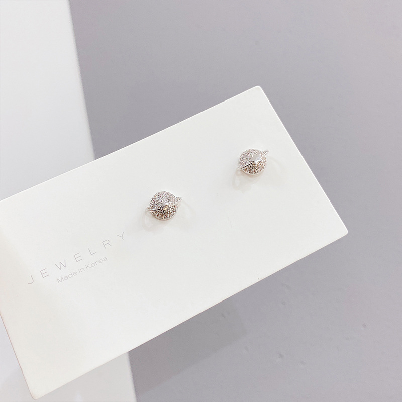 Sucré Star Lune Le Cuivre Boucles D'oreilles Incruster Zircon Boucles D'oreilles En Cuivre 3 Paires display picture 5