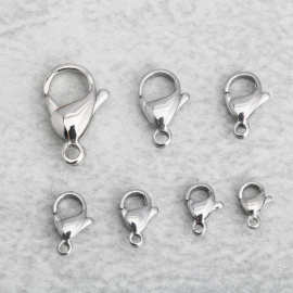 不锈钢龙虾扣diy首饰配件钛钢抛光亮项链手链连接扣批发