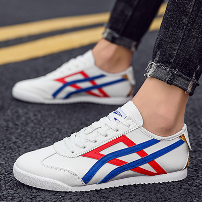 2020秋季皮面小白鞋韩版帆布男鞋休闲运动阿甘鞋透气百搭新款男鞋|ru
