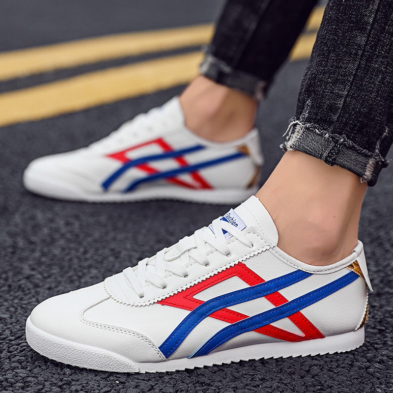 2020秋季皮面小白鞋韩版帆布男鞋休闲运动阿甘鞋透气百搭新款男鞋|ru