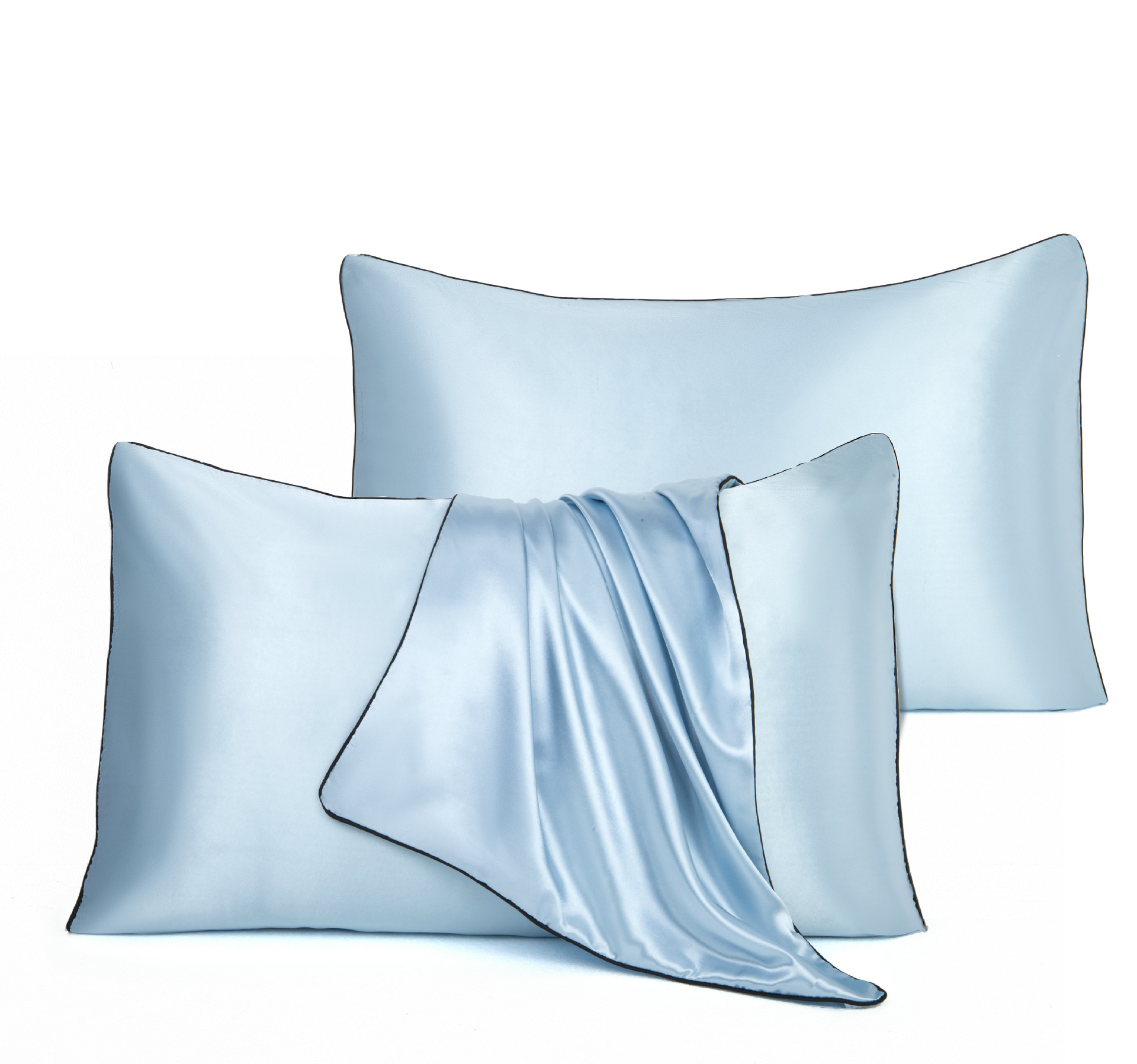 跨境床品外贸亚马逊速卖通仿真丝抗皱记忆色丁枕套pillowcases