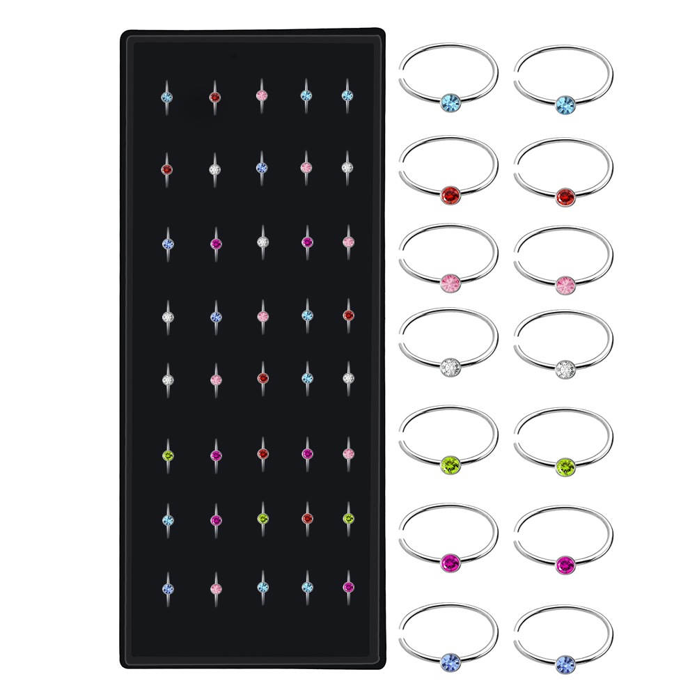 38g Weight Rhinestones Inlay Material Nose Ring Classification 1 Set Quantity Daily Occasion Stainless Steel Material Round Pattern Unisex Gender Inlay Design Fashion Style 1 Set Fashion Round Stainless Steel Inlay Rhinestones Nose Ring Nose Pin 无