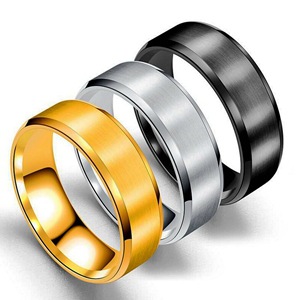 Wholesale Fashion Frosted Titanium Steel Brushed Ring Nihaojewelry display picture 1