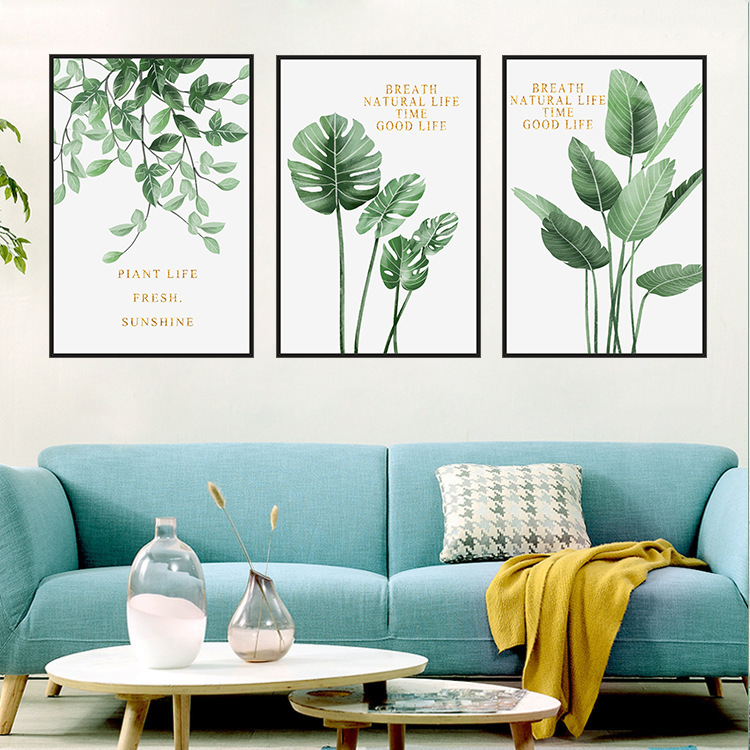 Nordic green plant decorative painting E...