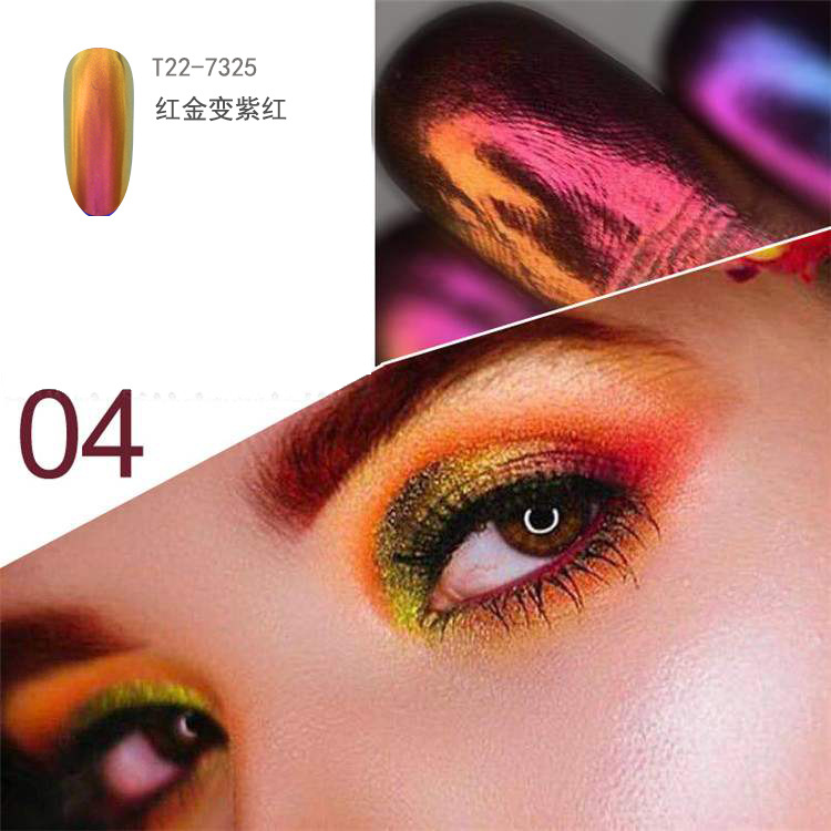 新款进口美甲魔镜粉光学变色龙符合化妆品环保汽车改色涂料金属粉