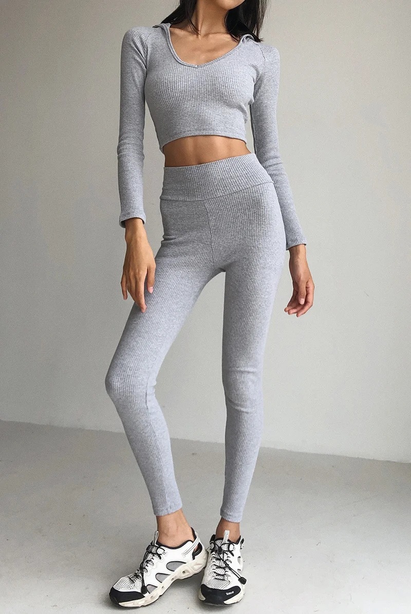 hooded sweater sports trousers yoga casual suit   NSAC14149