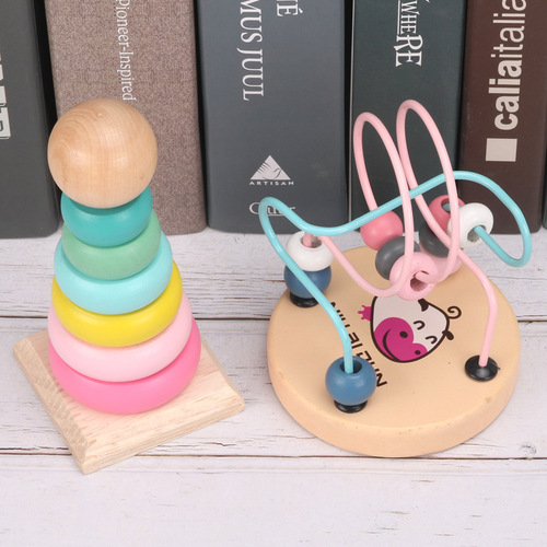 Wholesale baby early education toys, bead-wrapped children's package, building blocks, column, piano, twister, baby educational gift