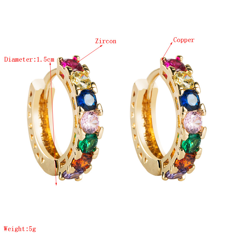 Korean  Micro-inlaid Zircon Earrings display picture 1