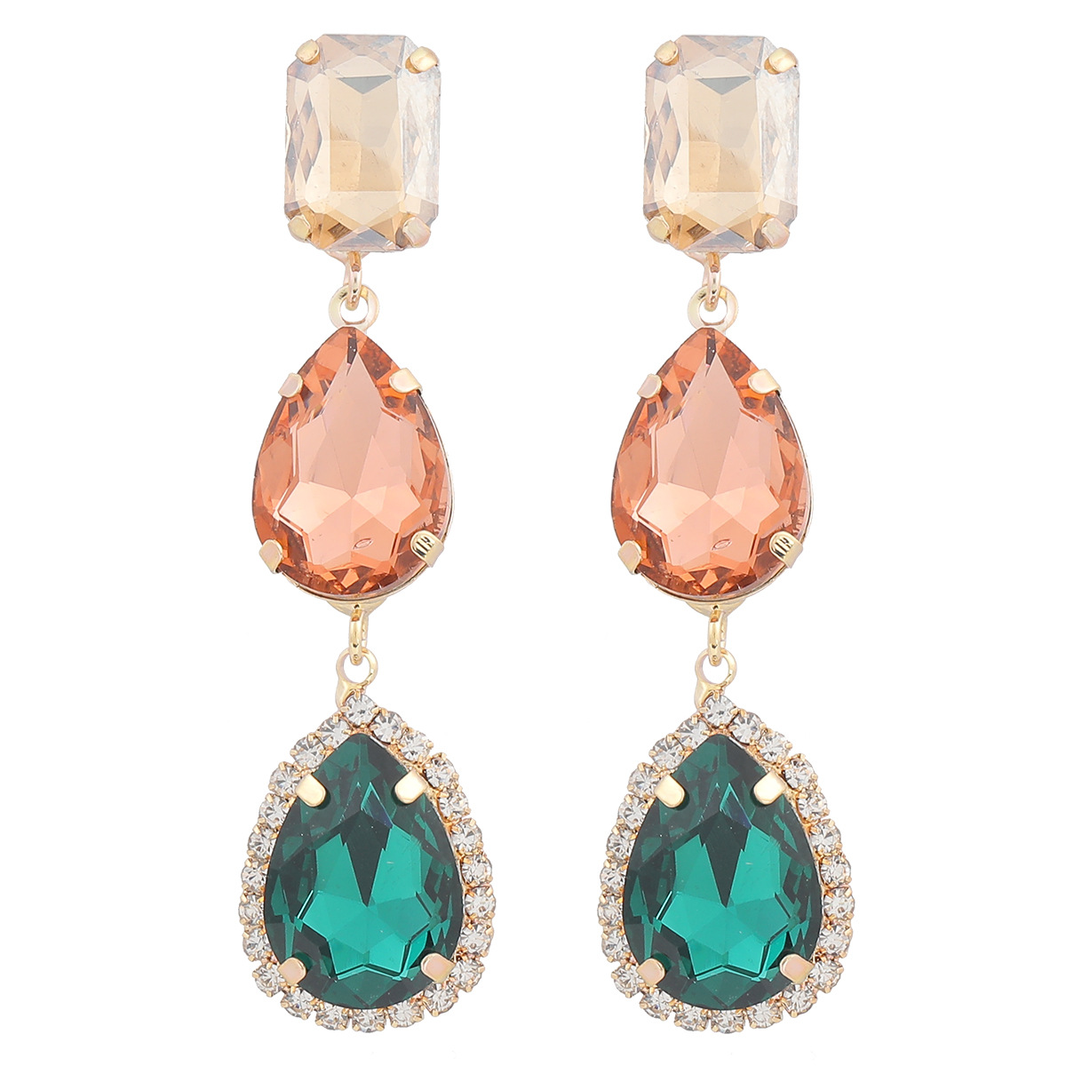 aretes de aleación de diamantes en forma de gota NHJE291497