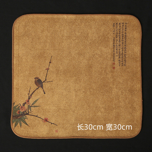 Wholesale painted tea cloth, tea towel, high-end tea towel, tablecloth, absorbent tea set, thickened cotton and linen Zen rag, pot pad