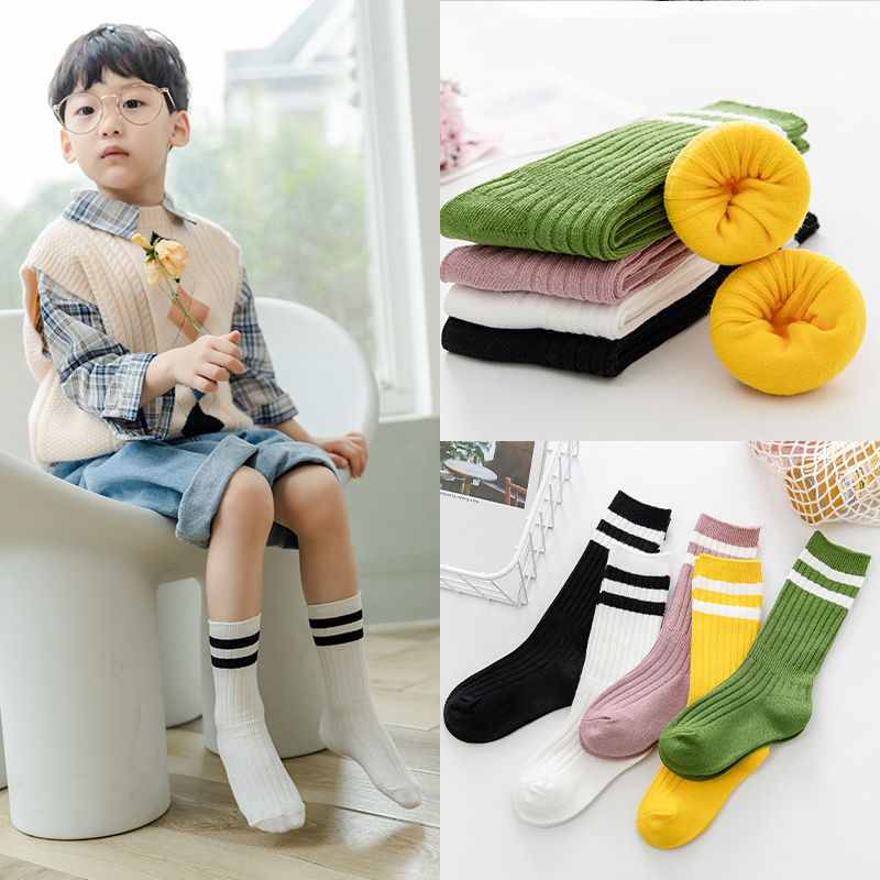 Children's mid-tube cotton socks Candy c...