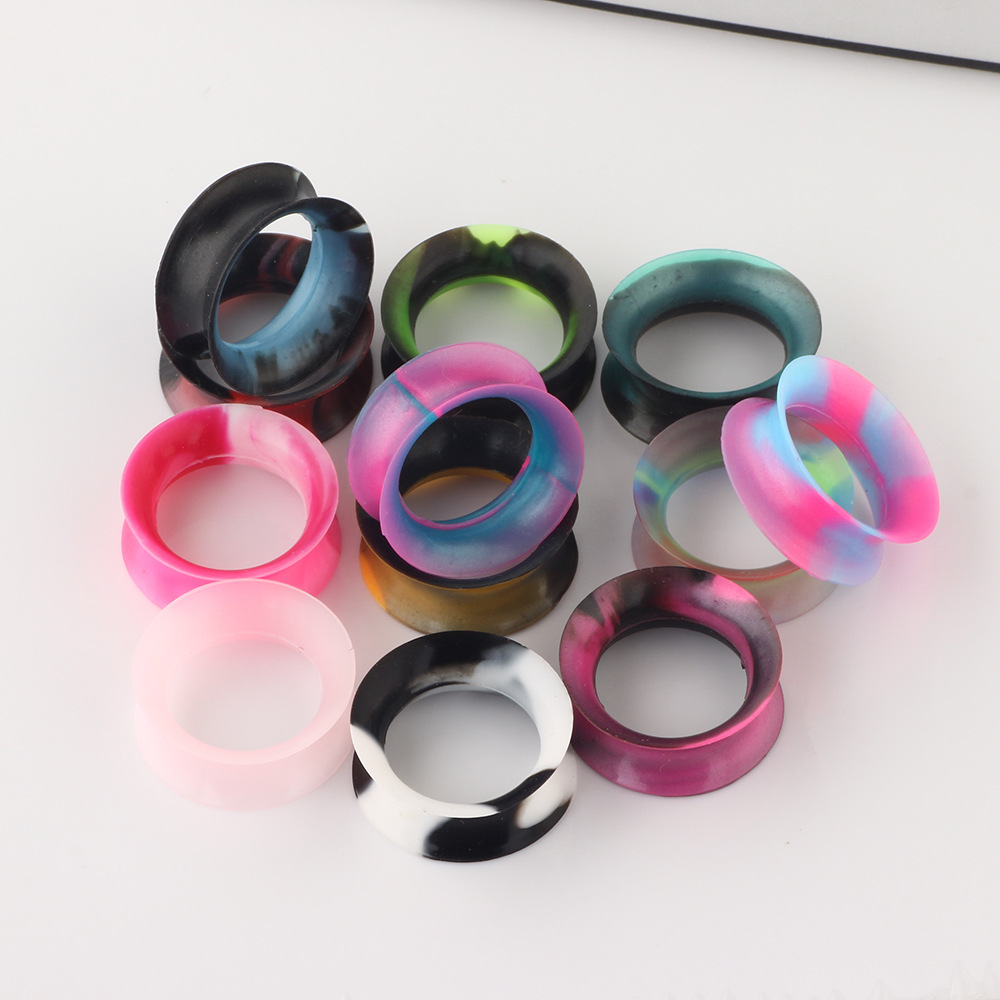New Pearl Two-Color Thin Silicone Ear Piercing Jewelry Ear Gauges for EBAY Amazon WISH detail image 9