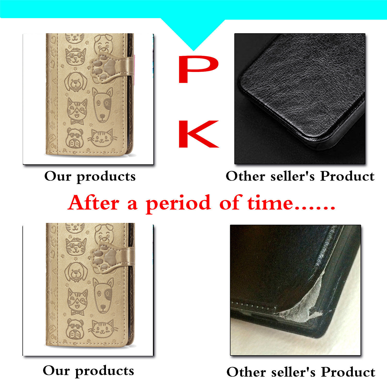 Embossed Leather Phone Case Wallet Card Holder For Iphone_voghion.com